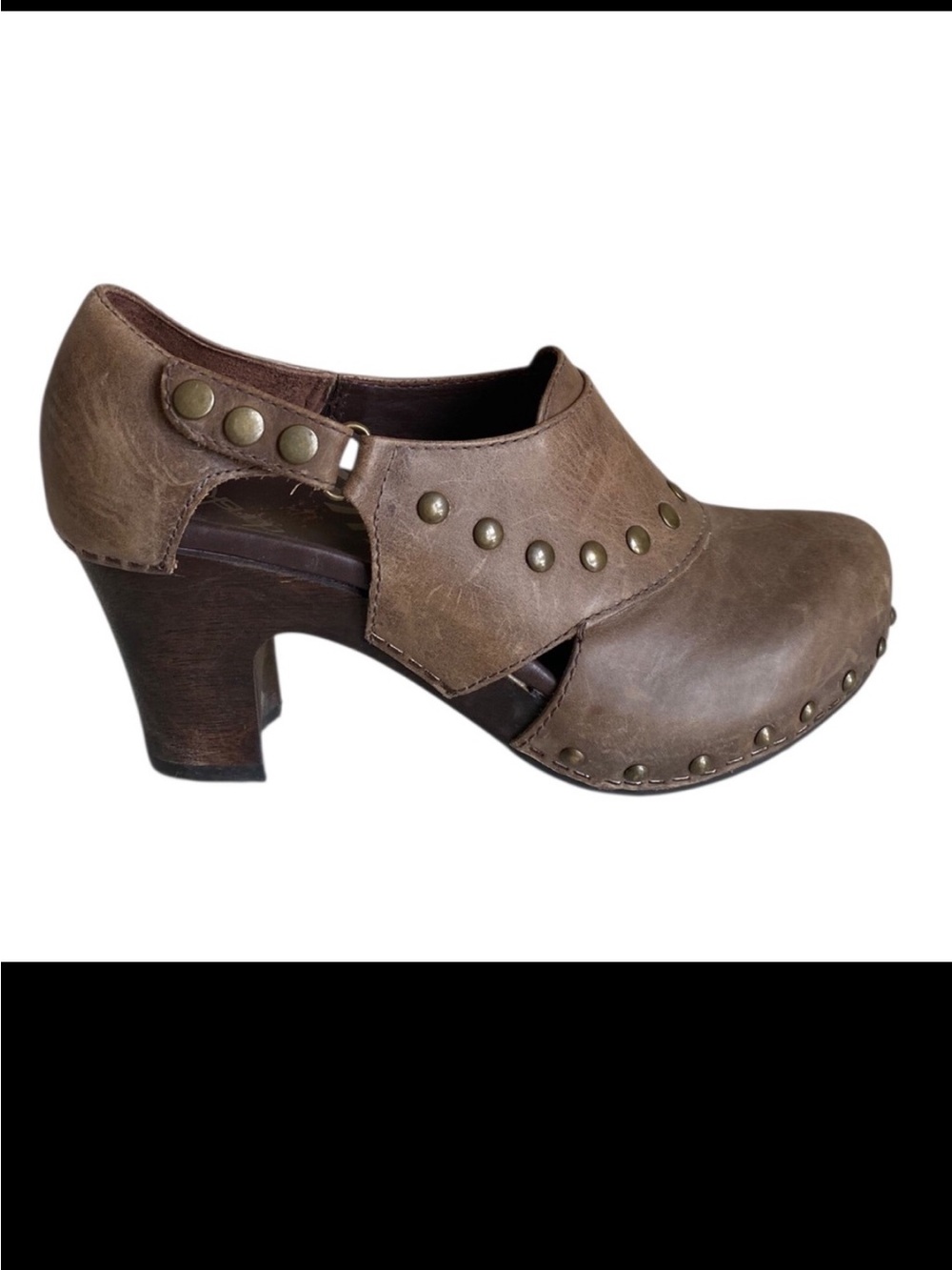 DANSKO Ryder Studded Clogs Shoes Woman 38 US 8 Brown Full Grain Leather Comfort